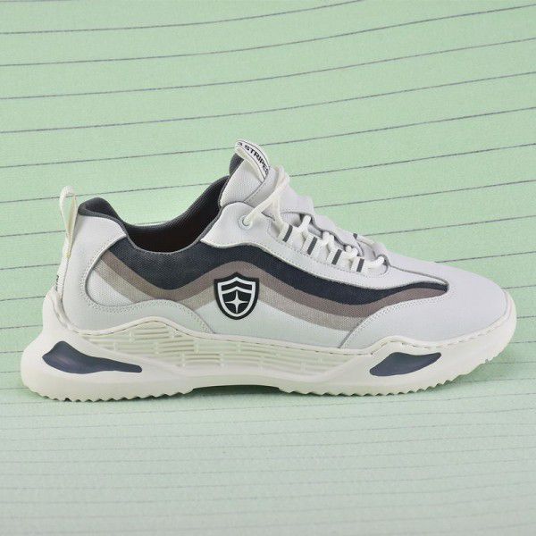Genuine leather small white shoes, flat casual sports mesh, breathable 