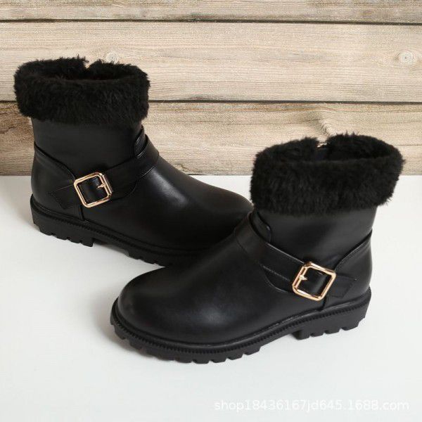 Girls' Boots New Short Boots Women's Treasure Princess Martin Boots Children's Autumn and Winter Shoes Children's Shoes Leather and Fur One Piece 
