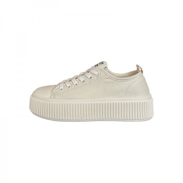 Thick sole lace up breathable board shoes, spring new versatile trend, Baotou, fashionable and casual single shoes 