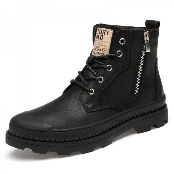New Men's Short Boots Genuine Leather Martin Boots...