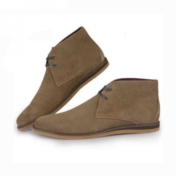 Casual high-top leather shoes British trend simple suede men's shoes 