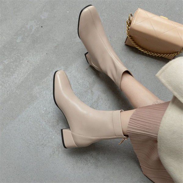 Martin Boots Women's Thick Heel Thin Boots Middle Heel 
