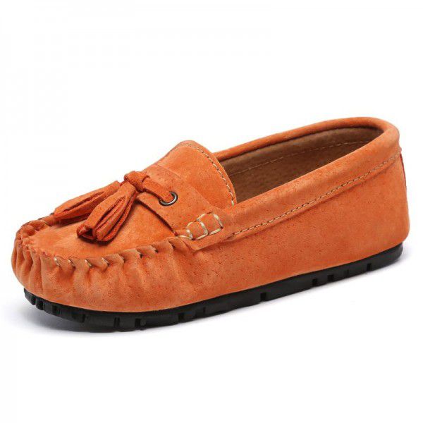 Autumn New Genuine Leather Mid size Boys' Shoes British Tassel Fashion Shoes Girls' Princess Shoes 