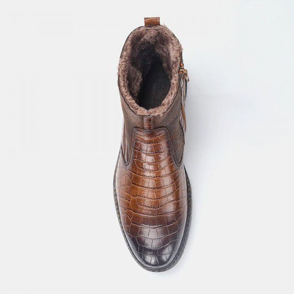 Men's shoes, men's boots, retro plush insulation, high top men's shoes 