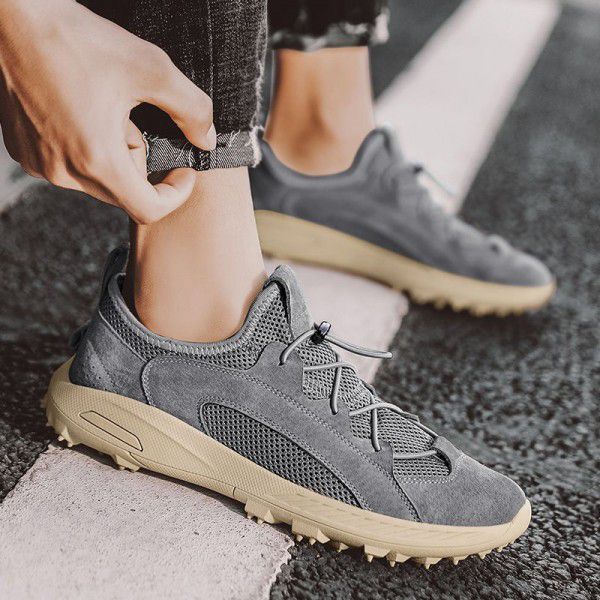 New High Quality Mesh Men's Shoes Breathable Pig Skin Outdoor Sports Casual Shoes Men's Fashion Thin Lightweight Fashion Shoes 