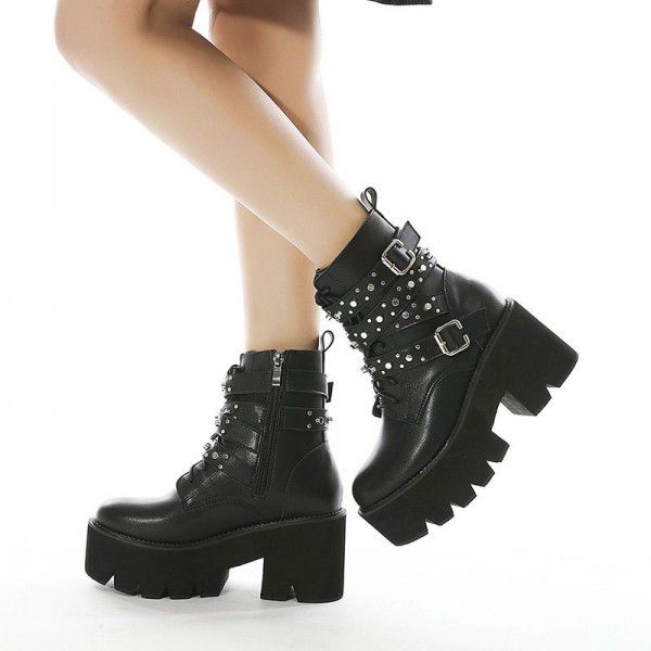 Autumn and Winter New Martin Boots Lace up Women's...