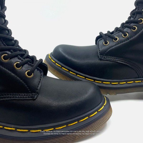 Soft cow copper buckle leather Goodyear Tire and Rubber Company sewing autumn and winter boots for male lovers 