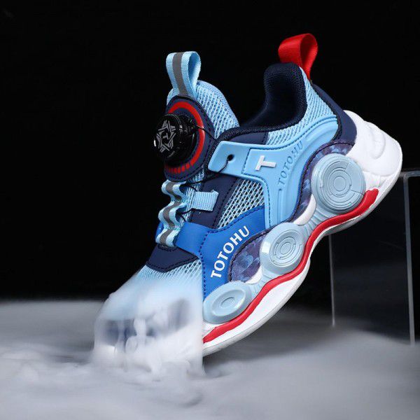 Boys' New Sports Shoes Summer Breathable Children's Mesh Single Mesh Basketball Shoe 