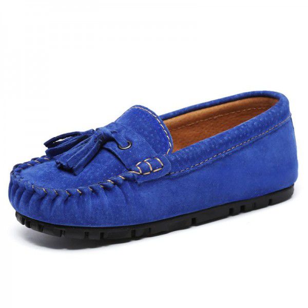 Autumn New Genuine Leather Mid size Boys' Shoes British Tassel Fashion Shoes Girls' Princess Shoes 