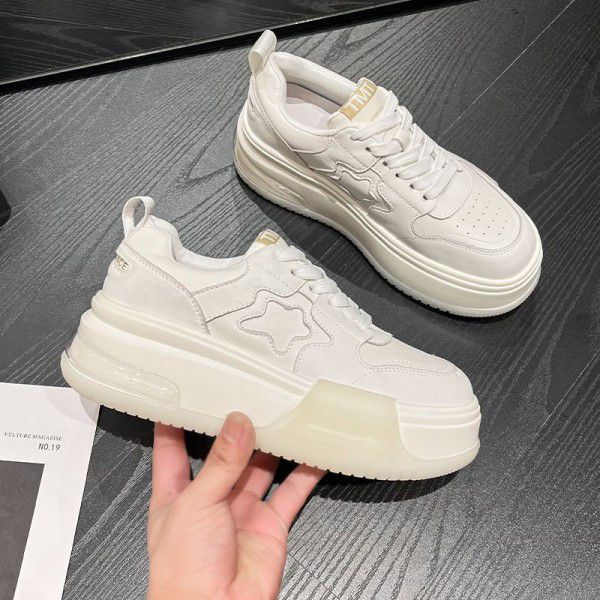 Spring and New Autumn Genuine Leather Thick Sole S...
