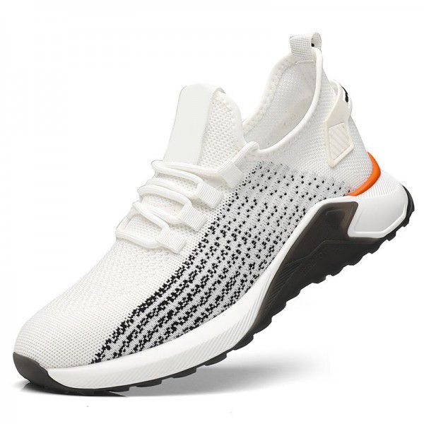 Men's shoes Summer breathable new sports shoes Men's running flying woven mesh low top casual shoes trend 