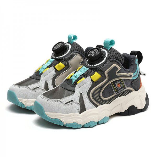 Girls' Children's Shoes Spring and Autumn New Girls' Sports Shoes: Big Children's Knob Children's Running Shoes 