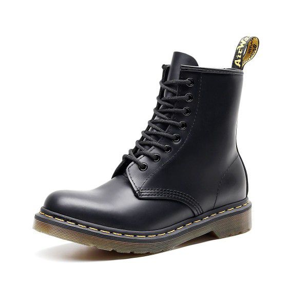 Martin Boots Women's British Style Couple Short Boots Men's and Women's Genuine Leather Boots Round Toe Trend Motorcycle Work Dress Shoes 