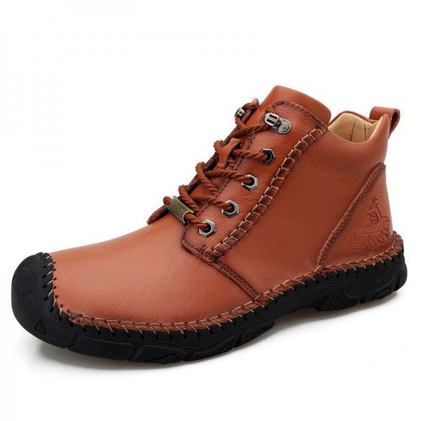 Outdoor Mountaineering Shoes, Large Size High Top Leather Boots, Baotou Work Clothes, Men's Boots, Martin New Men's Shoes 
