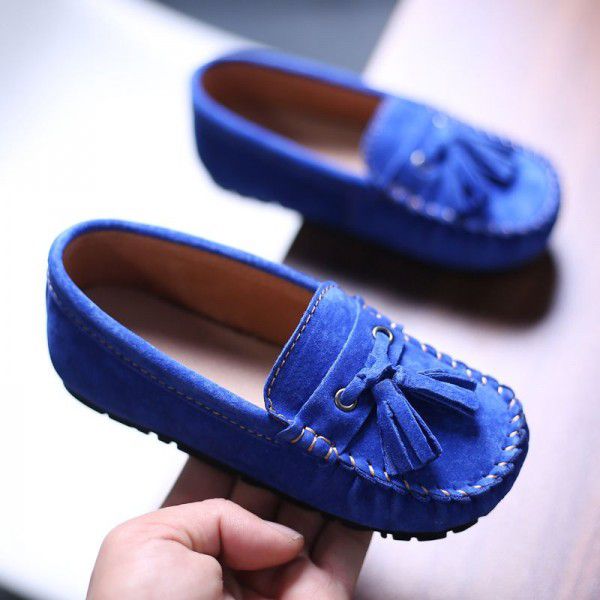 Autumn New Genuine Leather Mid size Boys' Shoes British Tassel Fashion Shoes Girls' Princess Shoes 