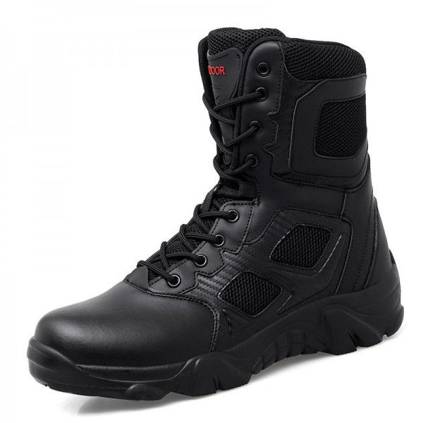 Cycling boots for men in autumn and winter, waterproof, anti slip, casual outdoor sports, high top men's shoes, work clothes, Martin boots 
