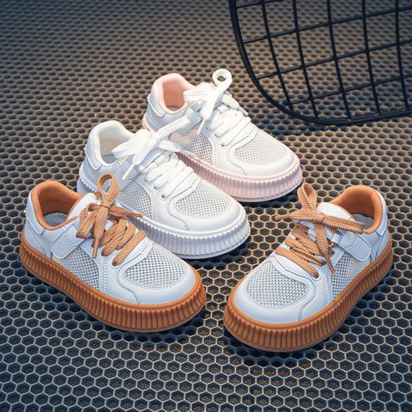 Children's Little White Shoes Spring/Summer New Children's Shoes Korean Edition Girls' Soft Sole Low Top Board Shoes Boys' Casual Shoes Mesh Shoes 