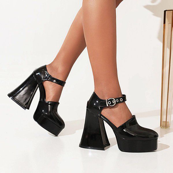 High Heel Women's Thick Heels New Vintage Thick So...