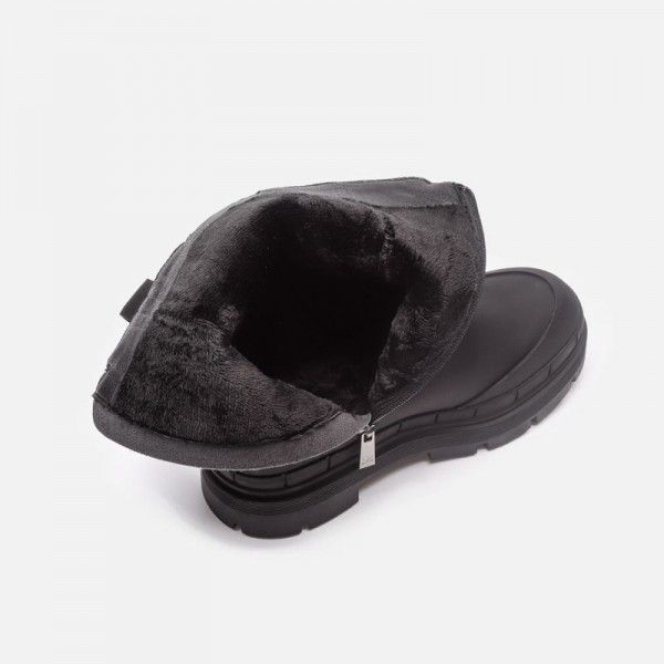 Black smoke pipe boots Martin boots thick soled plush Chelsea short boots 