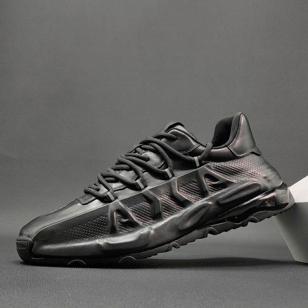 Dad's shoes, men's popular trendy shoes, men's versatile casual shoes, leather shoes, sports shoes, running height shoes 