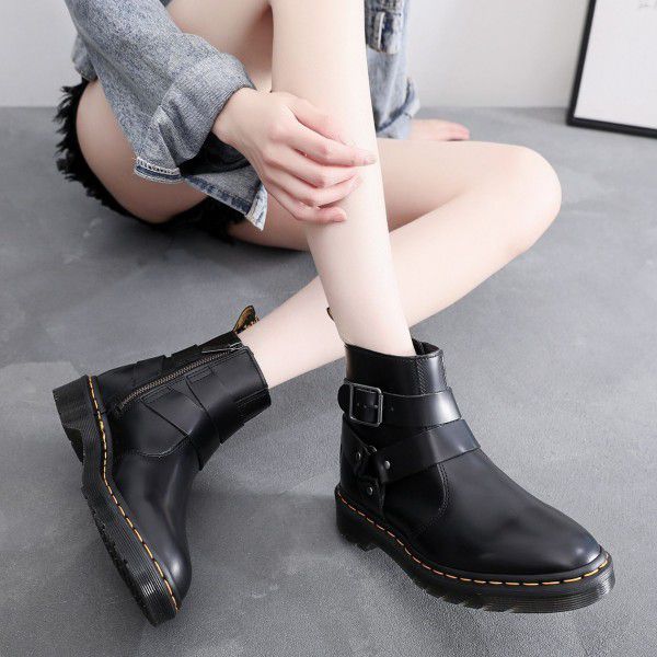 Zip closure Chelsea boot Martin boots Leather short boots for men and women casual small leather boots British boots 