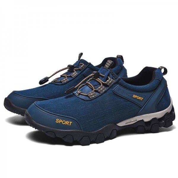 Workwear men's shoes, autumn new outdoor sports and leisure shoes, leather shoes, men's waterproof and anti slip hiking shoes, wear-resistant travel shoes 