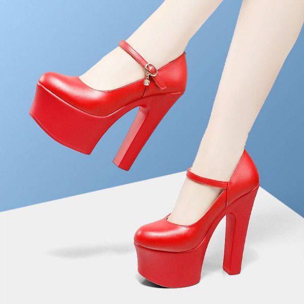 High heeled shoes, wedding thick heels, new runway shoes 