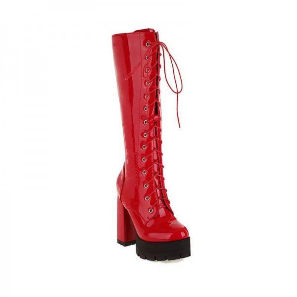 New Style Knight Boots Super High Heel Lace up Lac...
