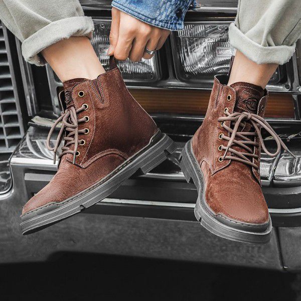 Autumn New Martin Boots Men's Boots Genuine Leather Short Boots Men's Martin Boots Popular Workwear Boots 