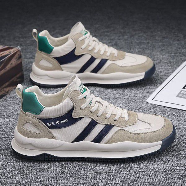 Autumn and Winter Small Mid Top Casual Men's Shoes Korean Edition Breathable Versatile Men's Fashion Sports Board Shoes Genuine Leather 