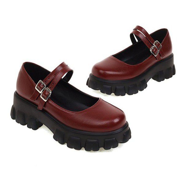 Spring thick sole single shoe women's muffin shoes 