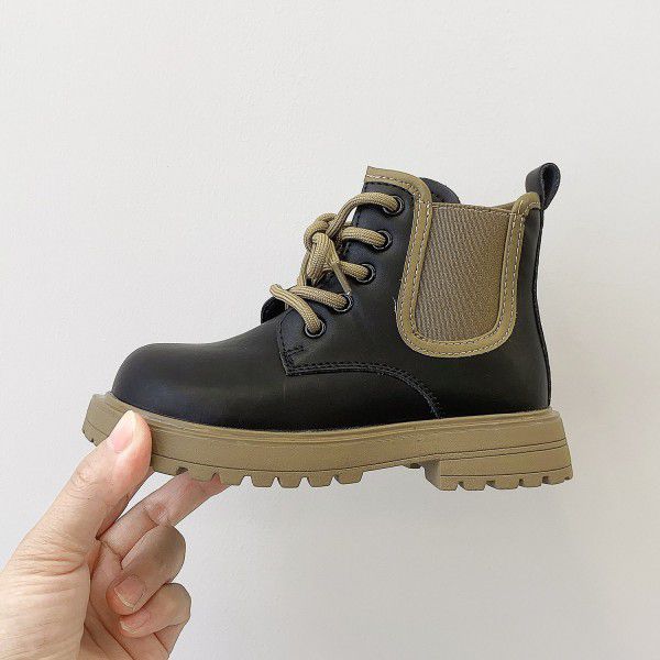 Children's Martin Boots Autumn New Girls' English Style Thick Sole Single Boot Boys' Boot 