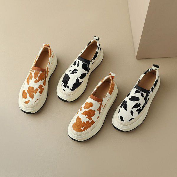 Slip-on shoe New style thick sole single shoes for women's spring Casual loafers Simple board shoes 