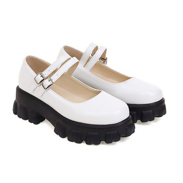Spring thick sole single shoe women's muffin shoes 