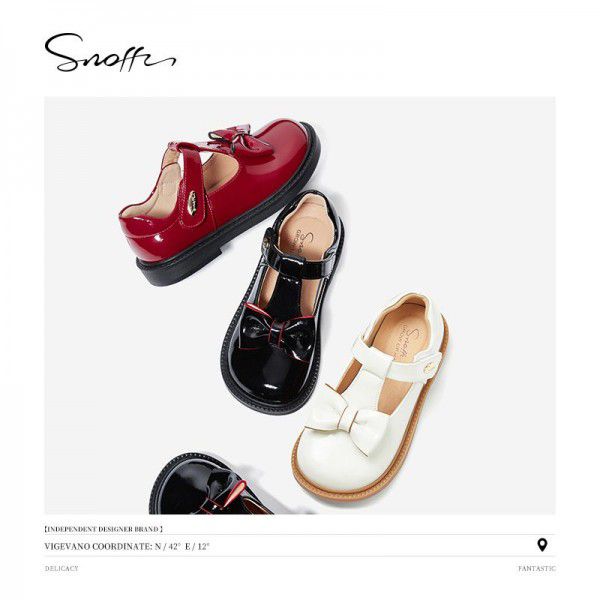 Children's Shoes Autumn New Girls' Little Leather Shoes Soft Sole Little Girls' Princess Black T-shaped Single Shoes 