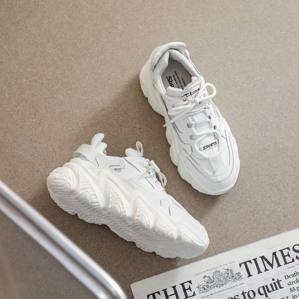 New style sponge cake sole with plush and damp thick sole sneakers, size 34, dad shoes, girl 