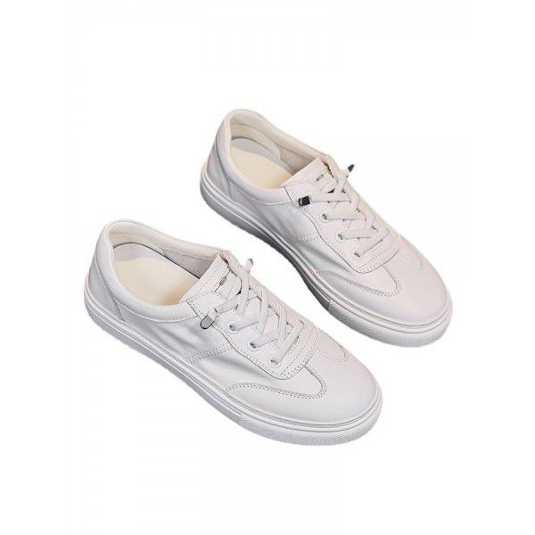 Genuine leather small white shoes for women's new women's shoes, sports, leisure, and trendy seasonal single shoes, Korean version board shoes 