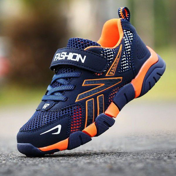 Summer mesh breathable children's shoes, boys' sports shoes, primary school students, middle school students, big boys, white small white shoes 