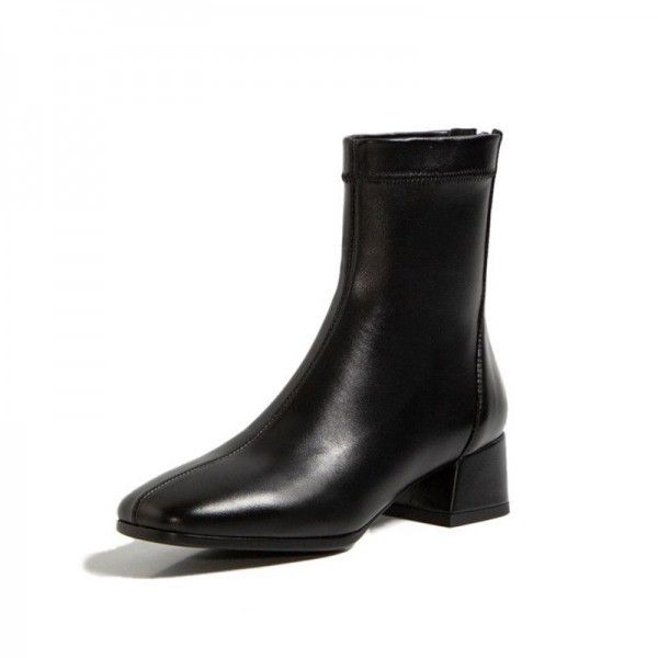 Martin Boots Women's Thick Heel Thin Boots Middle Heel 
