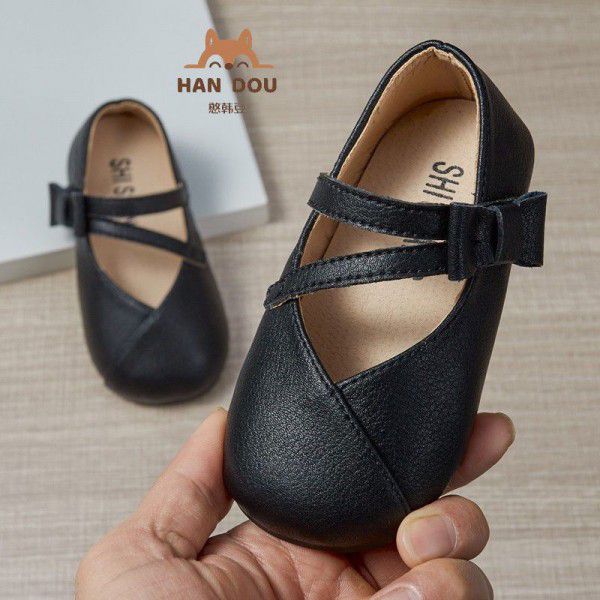 Girls' New Princess Shoes Spring and Autumn Season Shoes Children's Baby Anti slip Leather Breathable Soft Sole Single Shoes Baby Walking Shoes 