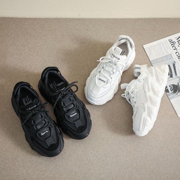 New style sponge cake sole with plush and damp thick sole sneakers, size 34, dad shoes, girl 