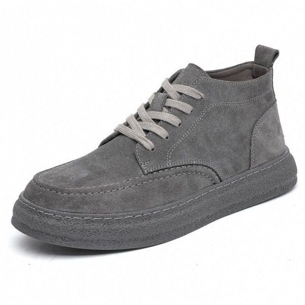 Men's Genuine Leather Fashion Shoes Thick Sole Casual Board Shoes Winter Versatile Fashion Brand Martin Short Boots 