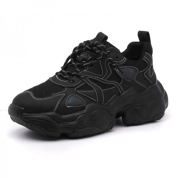 Summer New Breathable Mesh Red Thick Sole Sports Shoes Small White Shoes 