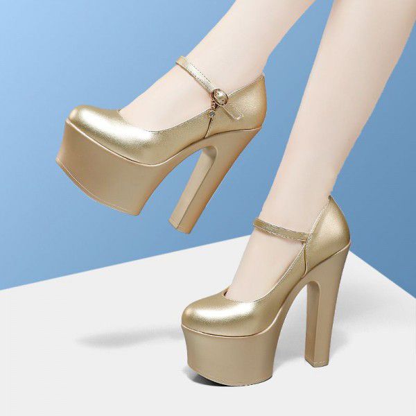 High heeled shoes, wedding thick heels, new runway shoes 