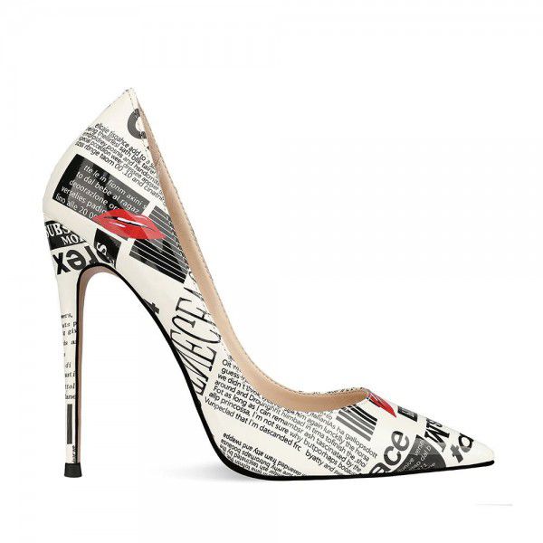 Fashion high heels, women's slim heels, pointed toe shoes, runway shoes, single shoes, large wedding shoes 