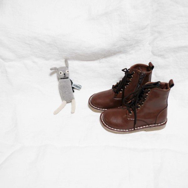 New Oil Wax Cowhide Thin Fleece Warm Side Zipper Retro Men's and Women's Martin Cotton Boots 