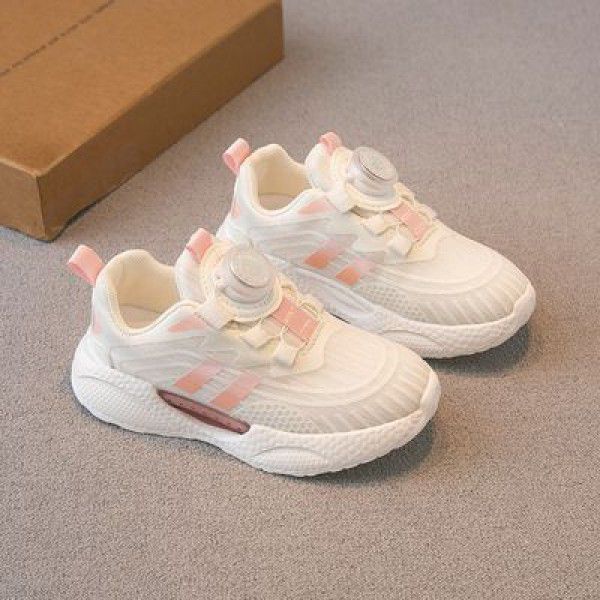 Children's Sports Shoes Spring and Autumn New Boys' Shoes Girls' Mesh Shoes Breathable Mesh Small White Shoes Single Shoes Soft Sole 