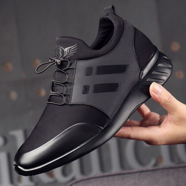 Men's shoes, spring and summer new outdoor sports and leisure shoes, Korean version with elevated height, men's single shoe leather shoes, men's 