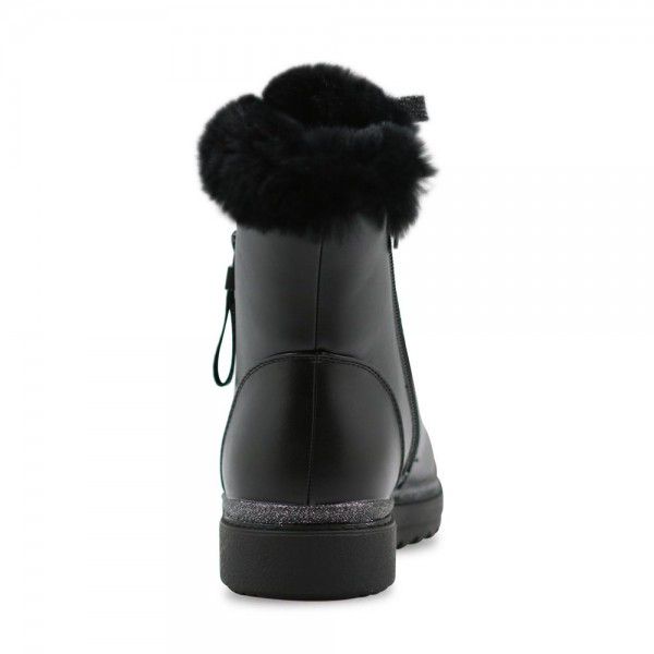 Martin Boots Women's Winter Fashion Low Heel Handsome Lace up Mid length Boots Children's Shoes Genuine Leather Flat Bottom Short Boots 