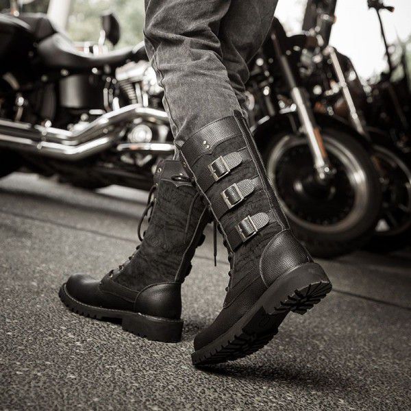 Men's high top boots, Korean version, trendy boots, men's high rise Martin boots, high barrel military boots, British oversized boots 